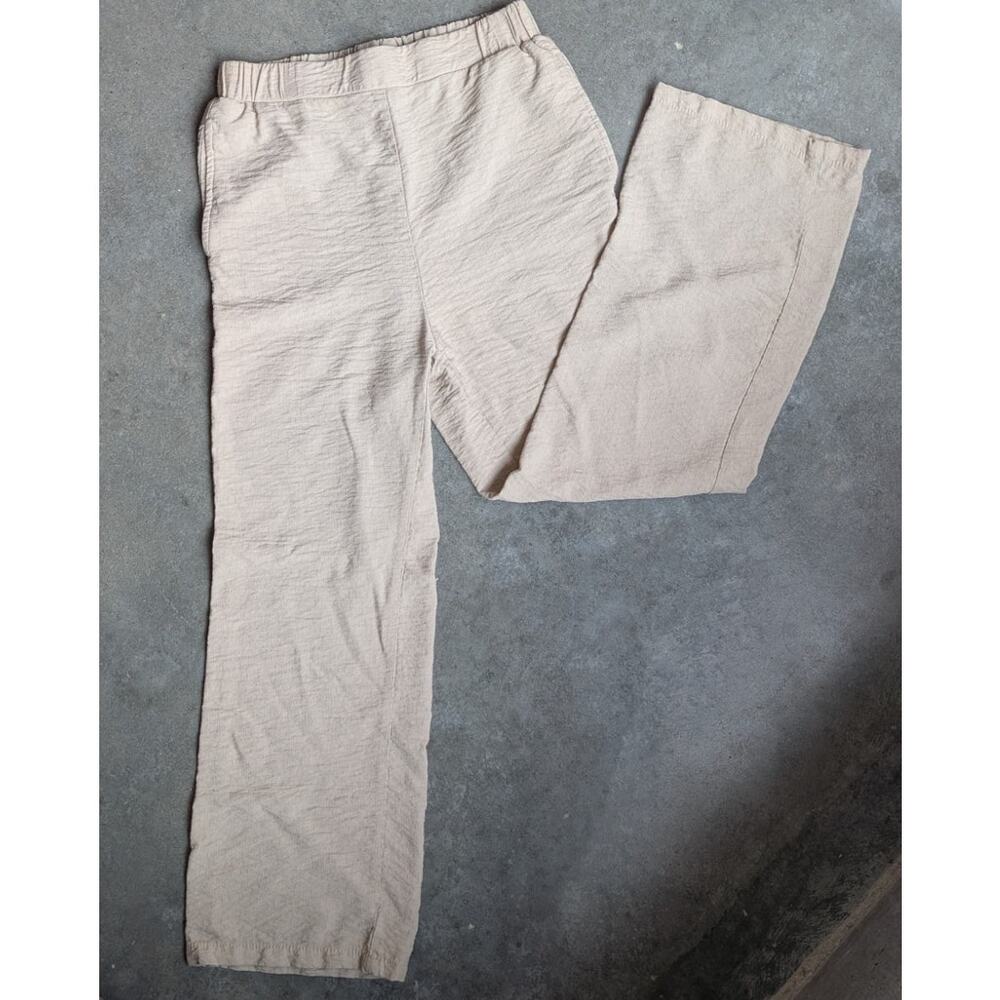 SINCERELY JULES Airy Gauze Pants Size Small Faux Linen Cruise Straight Wide Leg